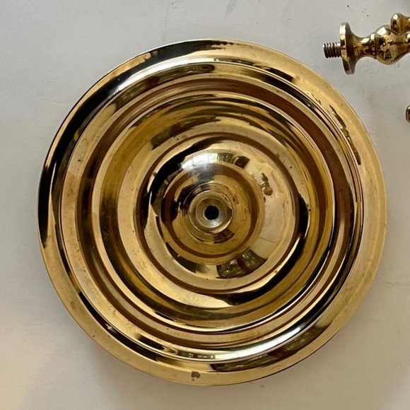 Vintage MCM Heavy Solid Brass Candelabra -m3 Candleholders and drip Tray - Picture 10 of 15